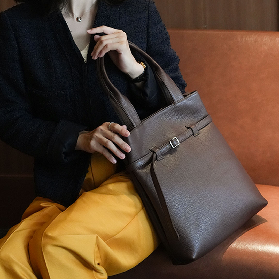 【傳濱野】イタリアンレザーでお仕立てする、大人の品格お稽古トートCecile（セシル）【最短当日、最長翌営業日出荷】 | 傳濱野 | 02