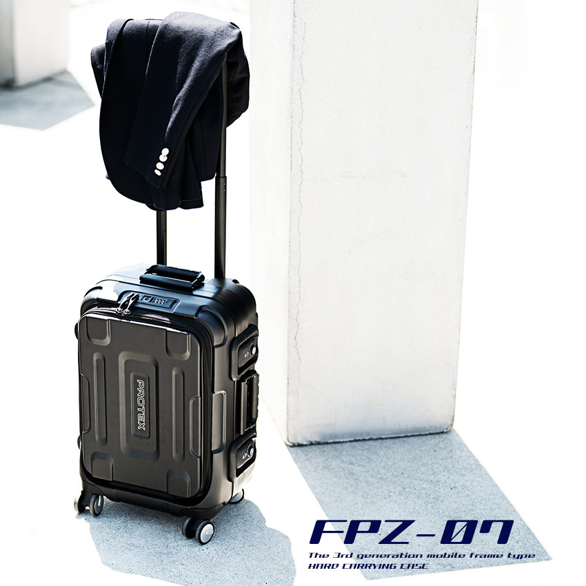 【PROTEX】機内持ち込み対応スーツケース 頑丈 FPZ-07 容量約28Lの精密機器輸送・フロントオープン型4輪トラベルキャリー【4月19日頃出荷】