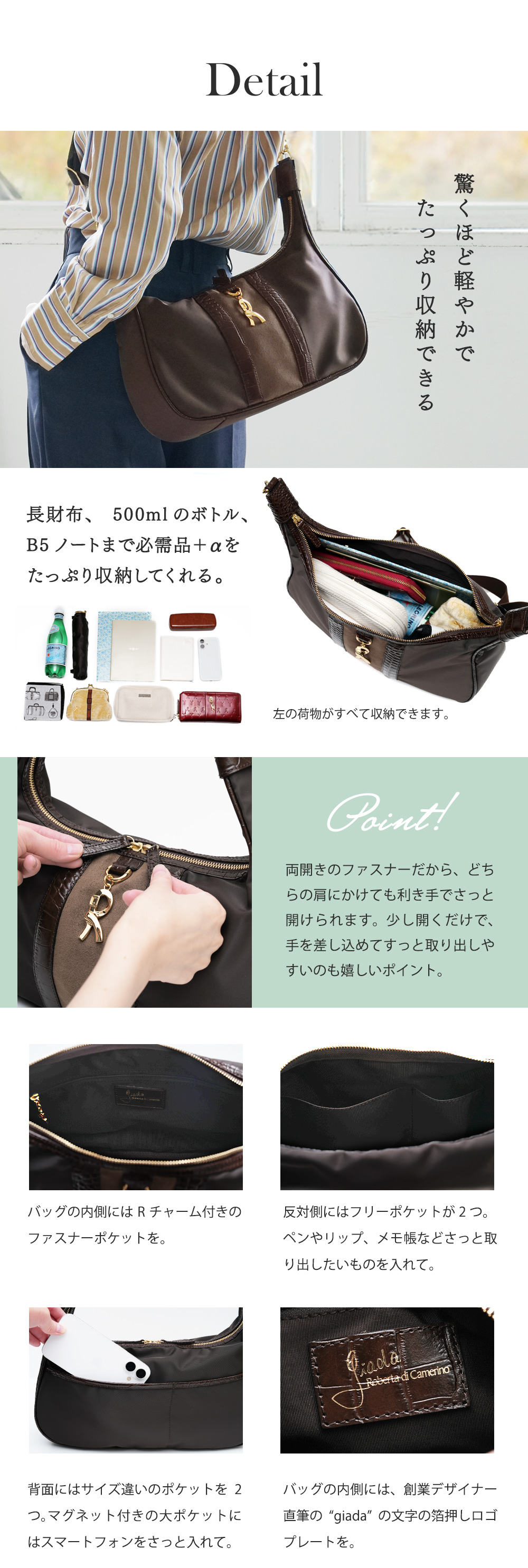 Roberta di Camerinoブラックブラウンマスタードカラベラバッグ Roberta di Camerinoブラックブラウンマスタードカラベラバッグ