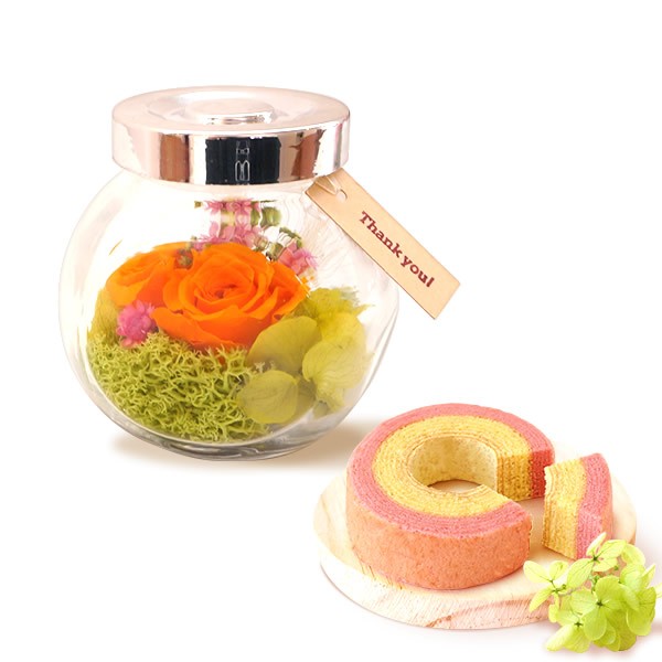 誕生日 プレゼント 内祝い お祝い 結婚祝い プリザーブドフラワー バラ ギフト 洋菓子 お菓子 花とスイーツ 女性 退職祝い メッセージカード Gift Aset プレゼント ギフト 花コラボ 通販 Yahoo ショッピング