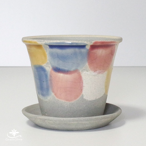 陶器　信楽 楽天市場】KAMIYAMA【金彩中深 -M-】ROUND POT 13.5cm×9cm 4号
