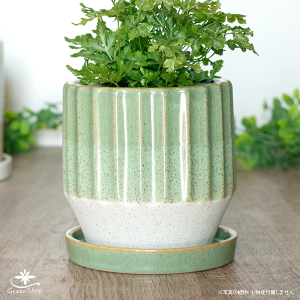 陶器製緑色鉢 4脚付き 741-080370102m-02.jpg