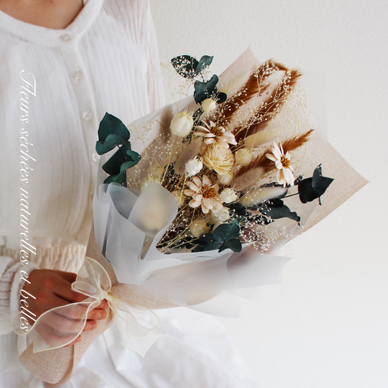 マーガレット　花束　ブーケ　ドライフラワー　プリザードフラワー D019 (マーガレットフラワー) ドライフラワー ブーケ プレゼント