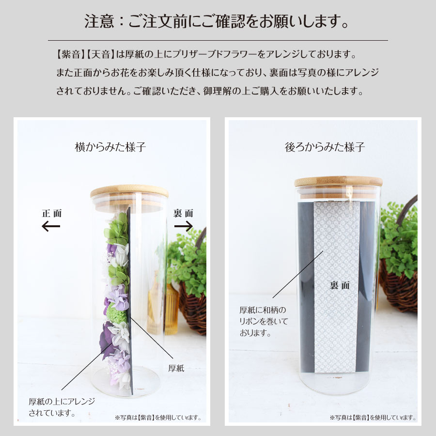 紫音 しおん プリザーブドフラワー お供え お悔み 仏花 お盆 お彼岸