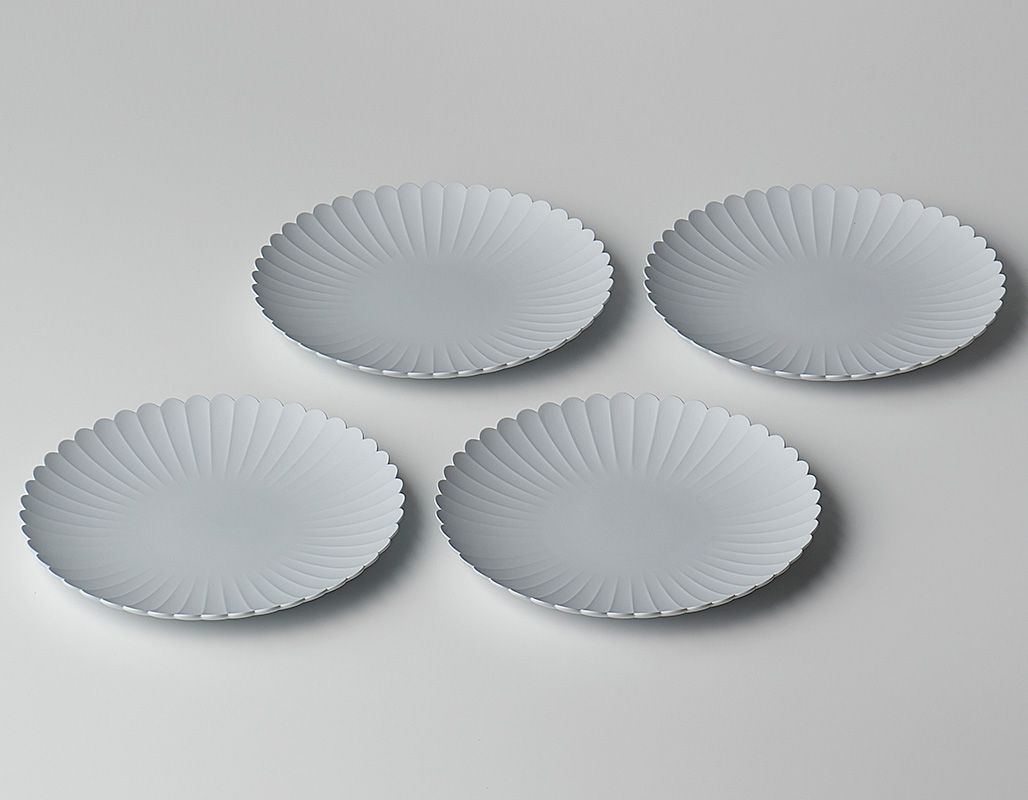 1616 / arita japan ギフト パレスプレート グレー 22cm 4枚セット