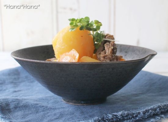 波佐見焼 黒釉器 多用中鉢 (軽量) 16cm ボウル 中鉢 浅鉢 軽い