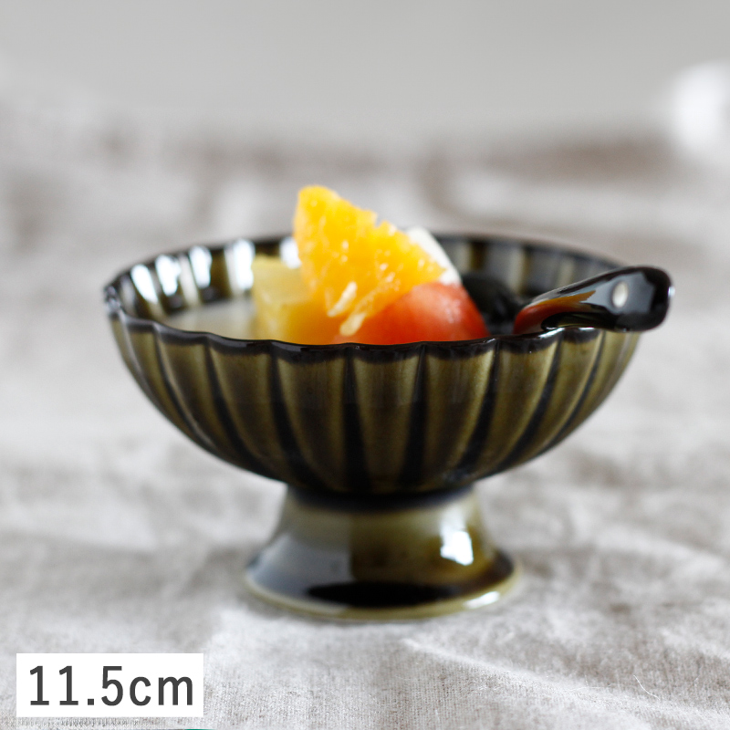 食器 和食器 小鉢 デザートカップ 足つき カネコ小兵 ぎやまん陶 菊形