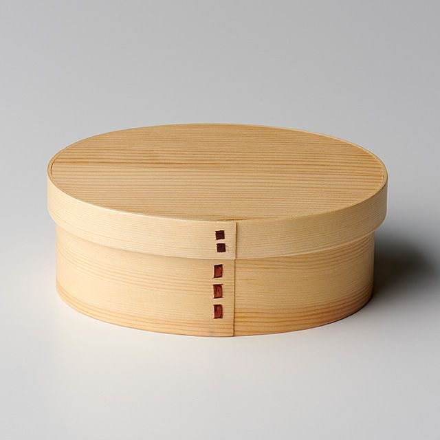 曲げわっぱ 木製 楕円形＊新品未使用品＊ 木製 楕円形 曲げわっぱ弁当箱 - メルカリ