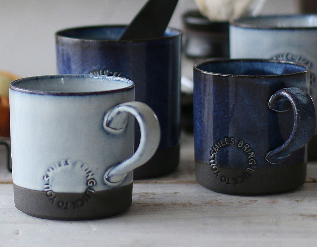 LOLO（ロロ） LOLO YT SALIU 金昇窯 マグカップ 330ml SA01 (白黒土/青