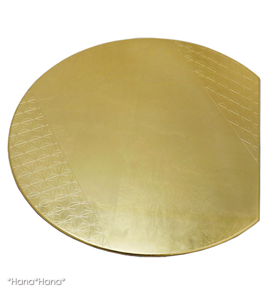 半月フラットプレイスマット S 35.6cm 麻の葉 (ゴールド地洋金箔) 漆器