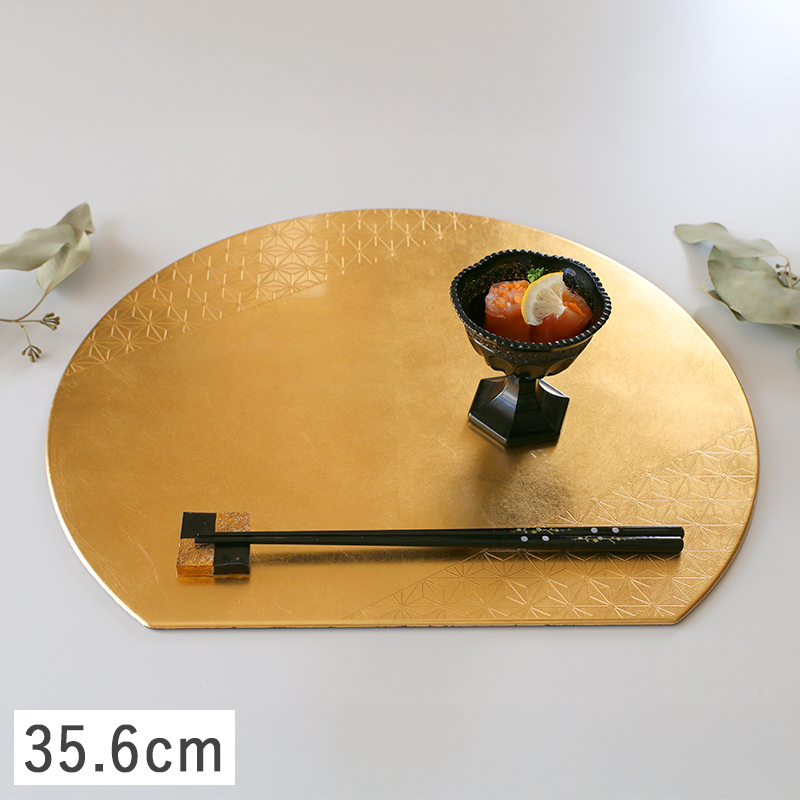 ランチョンマット 長角フラットプレイスマット シルバー洋銀箔　漆器 4枚セット 長角フラットプレイスマット 折敷 43cm シルバー 漆器 トレー