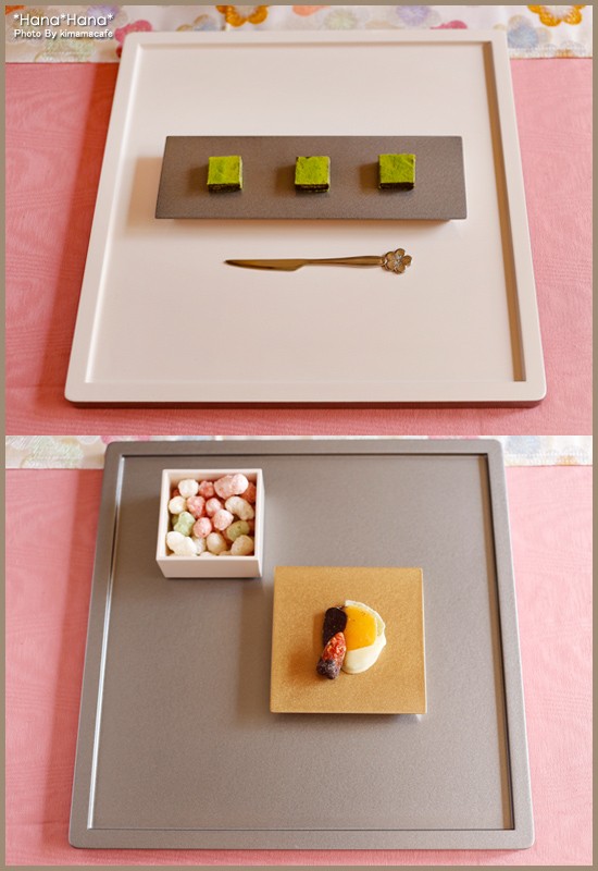 正角プレイスマット 折敷 リバーシブル 30cm シルバー・オフホワイト