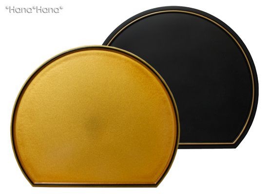 半月プレイスマット 折敷 リバーシブル 36x30cm ゴールド・マット