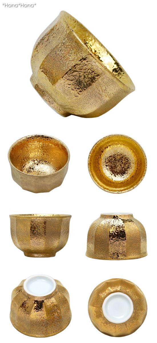 金彩面取 ぐい呑 40ml ゴールド 有田焼 // 和食器 食器 酒器 ぐい呑み