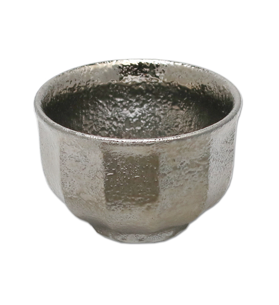 銀彩面取 ぐい呑 40ml シルバー 有田焼 // 和食器 食器 酒器 ぐい呑み