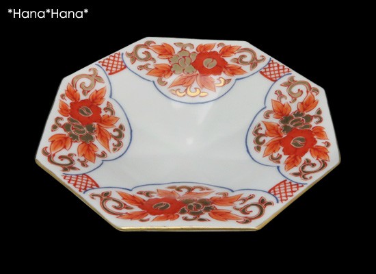 四方金花唐草 八角型 豆皿 10.5cm 有田焼 // 和食器 食器 小皿