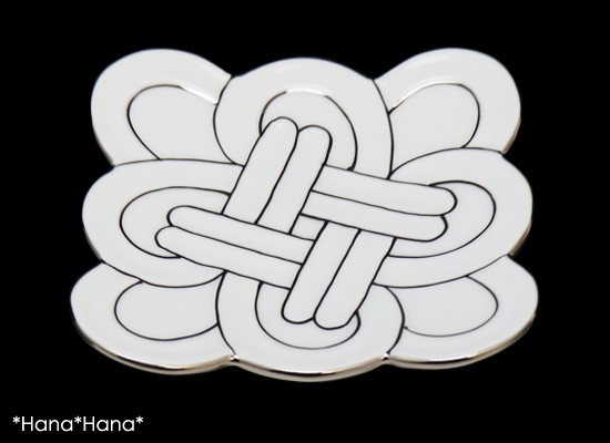 吉祥結び 小皿 (プラチナ線) 10cm 有田焼 田清窯 // 和食器 食器 皿 取