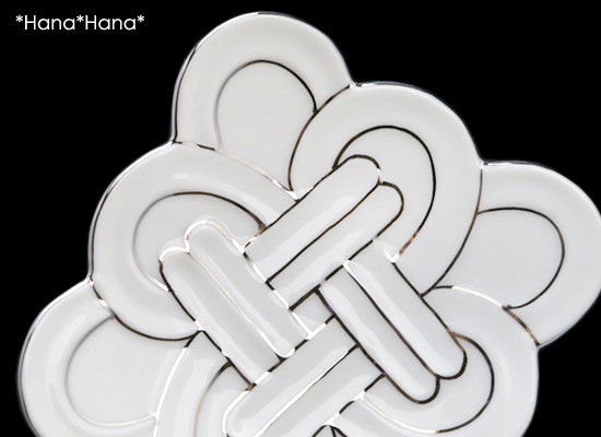 吉祥結び 小皿 (プラチナ線) 10cm 有田焼 田清窯 // 和食器 食器 皿 取