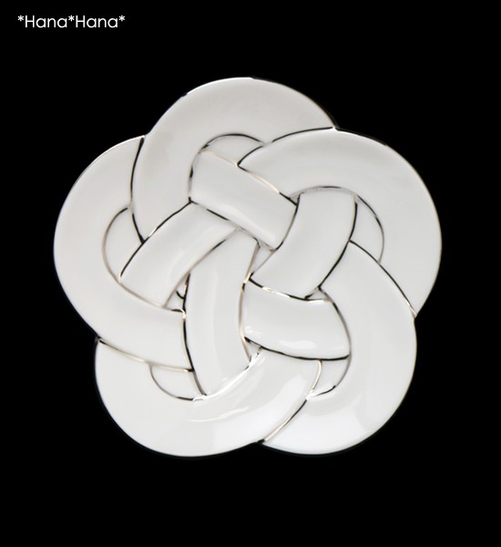 梅結び 小皿 (プラチナ線) 11cm 有田焼 田清窯 // 和食器 食器 取皿