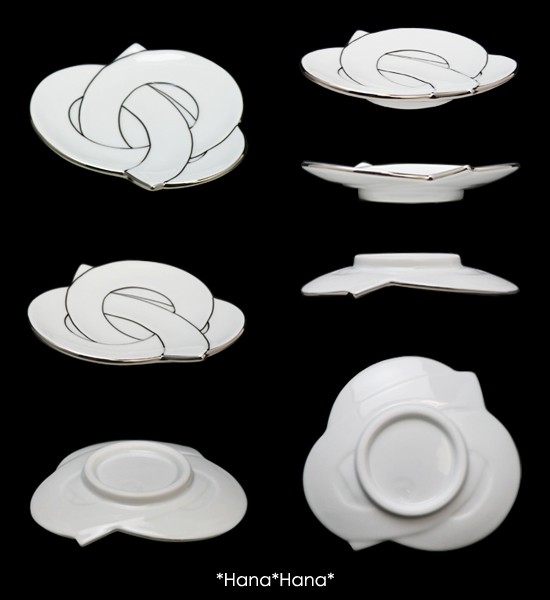 結び 小皿 (プラチナ線) 11cm 有田焼 田清窯 // 和食器 食器 取皿 菓子