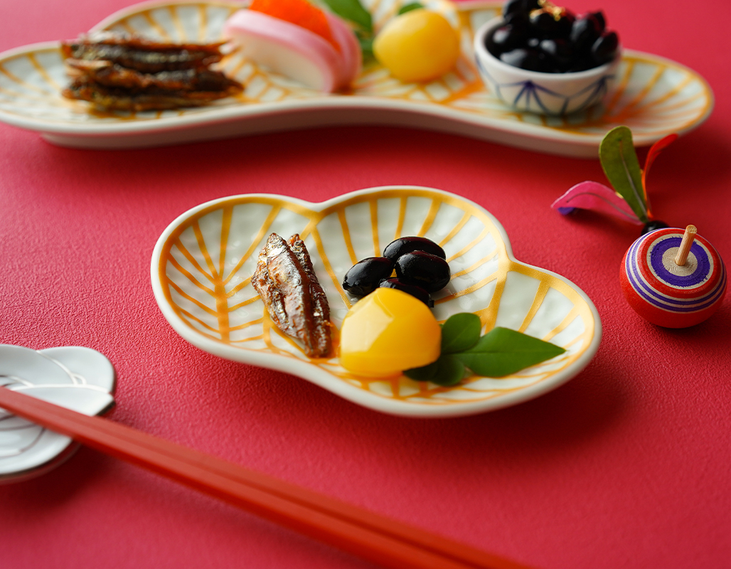 錦金松葉型 銘々皿 13.3cm 幸楽窯 有田焼 // 和食器 食器 陶磁器 小皿