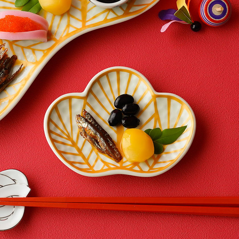 錦金松葉型 銘々皿 13.3cm 幸楽窯 有田焼 // 和食器 食器 陶磁器 小皿