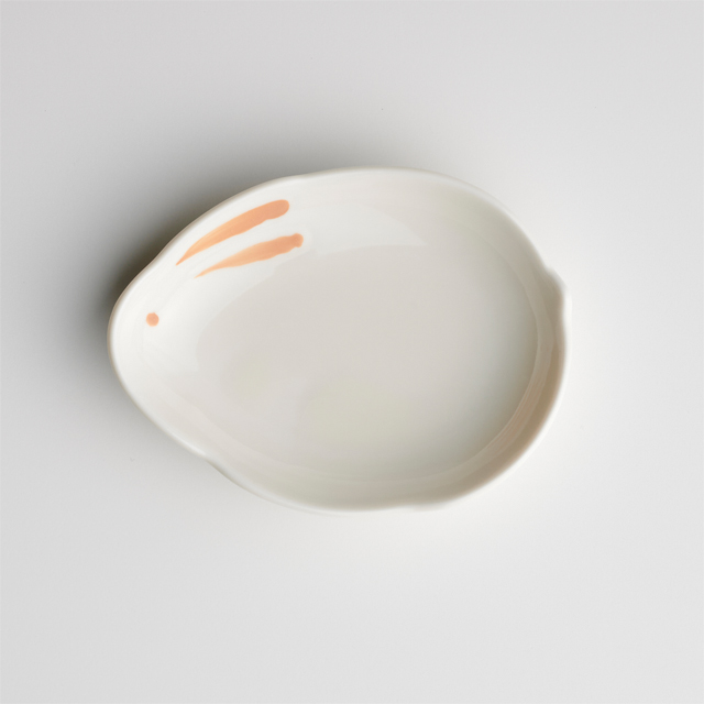 【美品】６枚セットうさぎ柄 丸皿　美濃焼 三峰　大皿 食器 和食器 美濃焼 お皿 小皿 しょうゆ皿 漬物皿 ナッピー皿 ウサギ