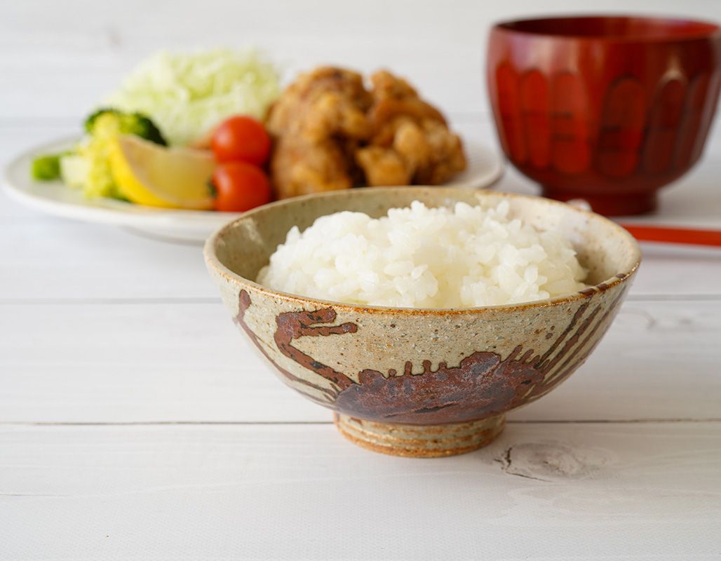 蔵珍窯（ぞうほうがま） 蟹文 茶碗（中）(お取り寄せ品)// 美濃焼 窯元