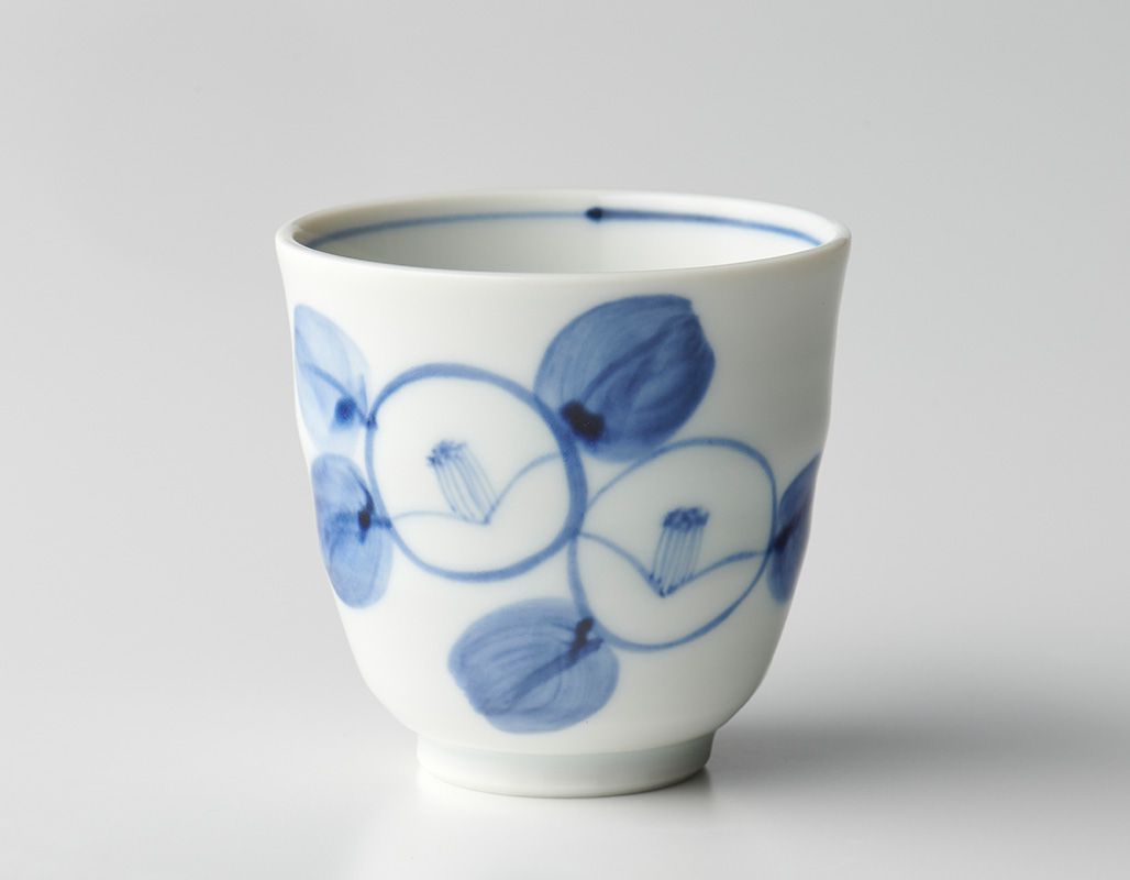 蔵珍窯（ぞうほうがま） 染椿 湯呑み 185ml (お取り寄せ品)// 美濃焼