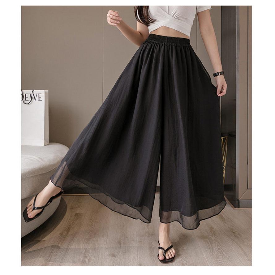 ワイドパンツ フレアパンツ フェイクスカート フレアスカート ガウチョ 大きいサイズ 9分丈 春 夏 涼しい おしゃれ セール 送料無料 |  | 02