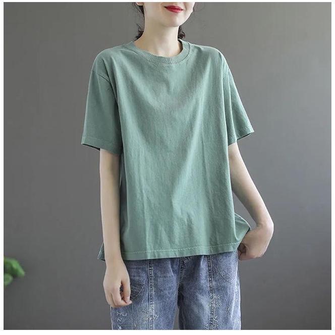 Tシャツ レディース 半袖 新作 ロング おしゃれ トップス きれいめ カジュアル 大人 着痩せ 新品 |  | 01