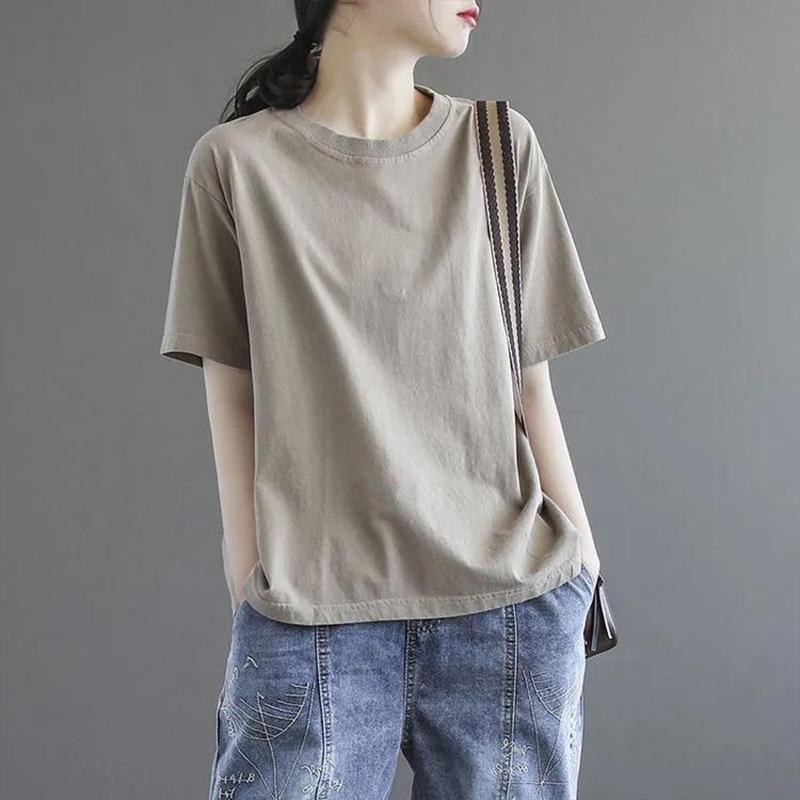 Tシャツ レディース 半袖 新作 ロング おしゃれ トップス きれいめ カジュアル 大人 着痩せ 新品 |  | 06