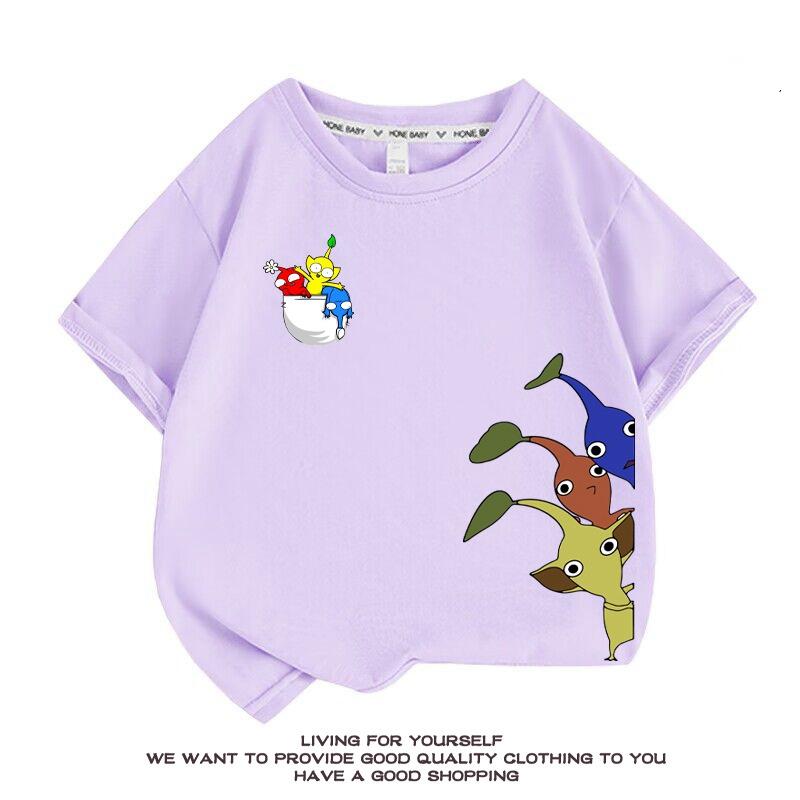 ピクミン Pikmin 子供服 半袖Tシャツ 通気性 肌着 柔らかい 100%綿 