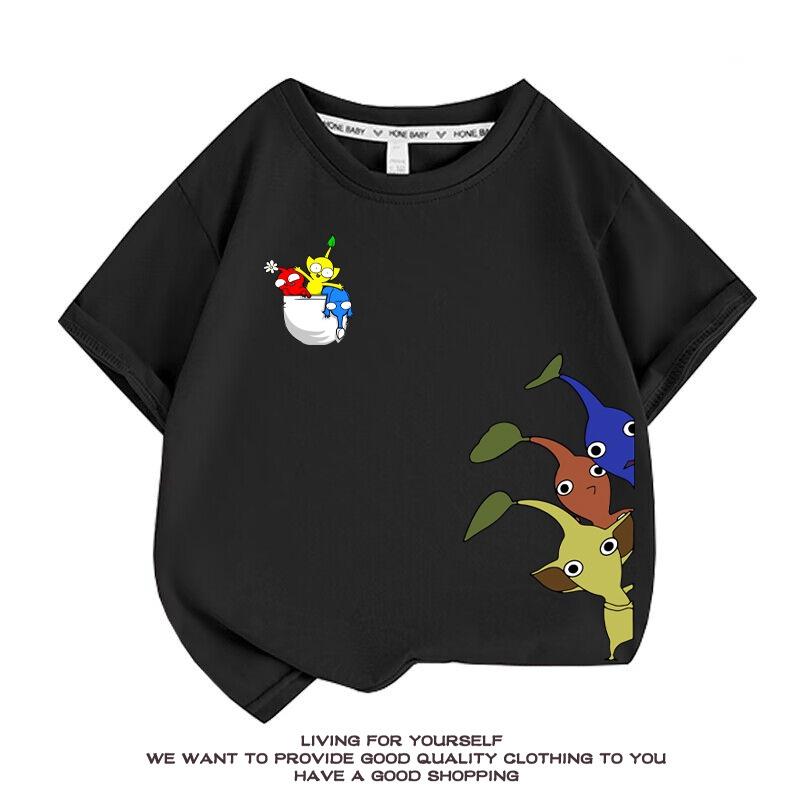 ピクミン Pikmin 子供服 半袖Tシャツ 通気性 肌着 柔らかい 100%綿 
