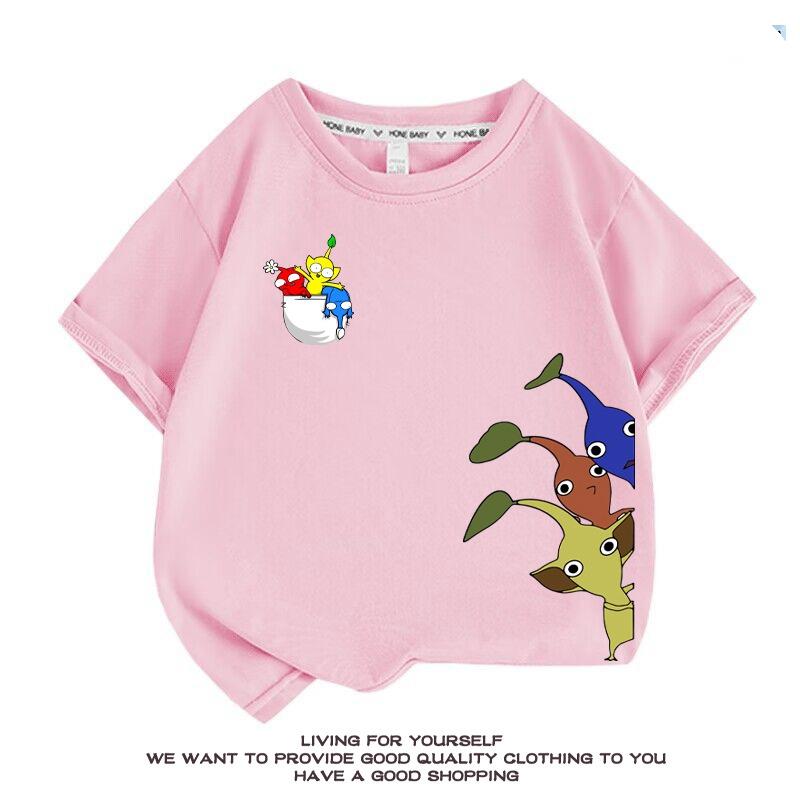 ピクミン Pikmin 子供服 半袖Tシャツ 通気性 肌着 柔らかい 100%綿