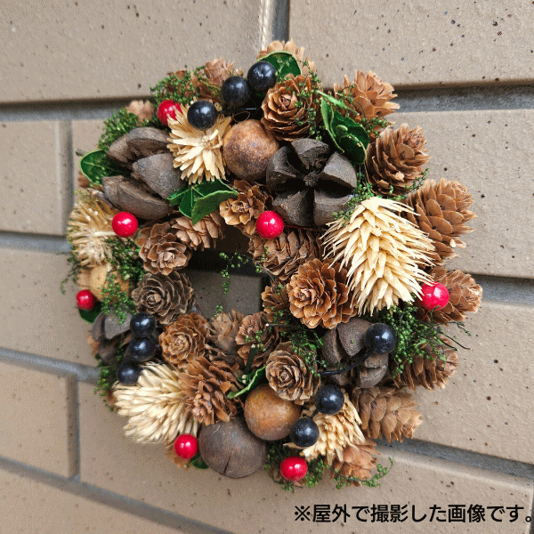 クリスマスリース ドライフラワーリース ナチュラル クリスマス】枝がポイントのクリスマスリース 冬リース ナチュラル