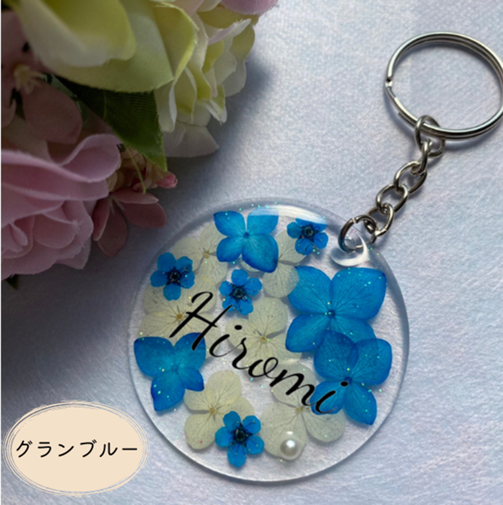 お花の色を選べる！ 【フラワーアクリル キーホルダー デザイン：A
