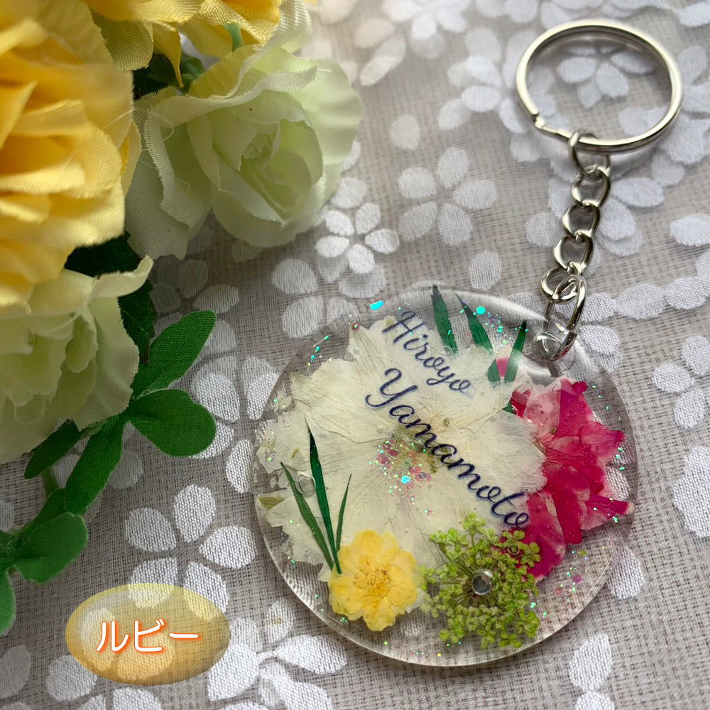 お花の色を選べる！ 【5~9個ご注文用：フラワーアクリル キーホルダー 