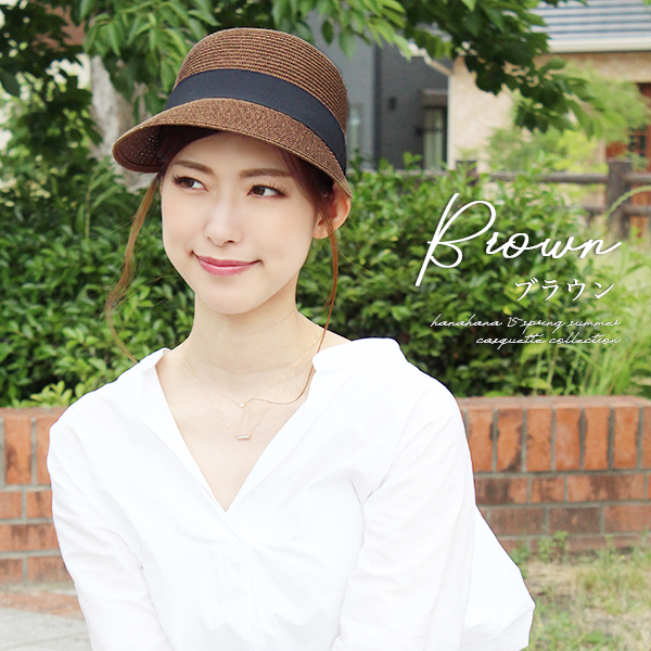 キャップ レディース 麦わら風 春夏 マリンキャスケット カジュアル