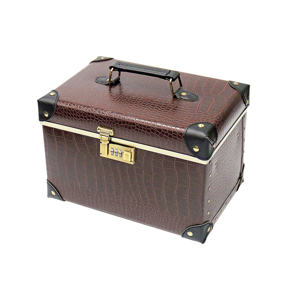 メイクボックス　大小　ヴィンテージ レビュー投稿でポーチプレゼント］メイクボックス 鏡付き 大容量