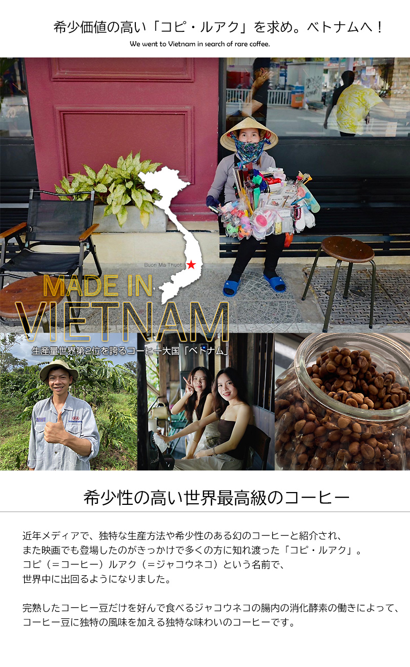 ジャコウネココーヒー コピルアク アラビカ種 コーヒー 豆 珈琲 希少