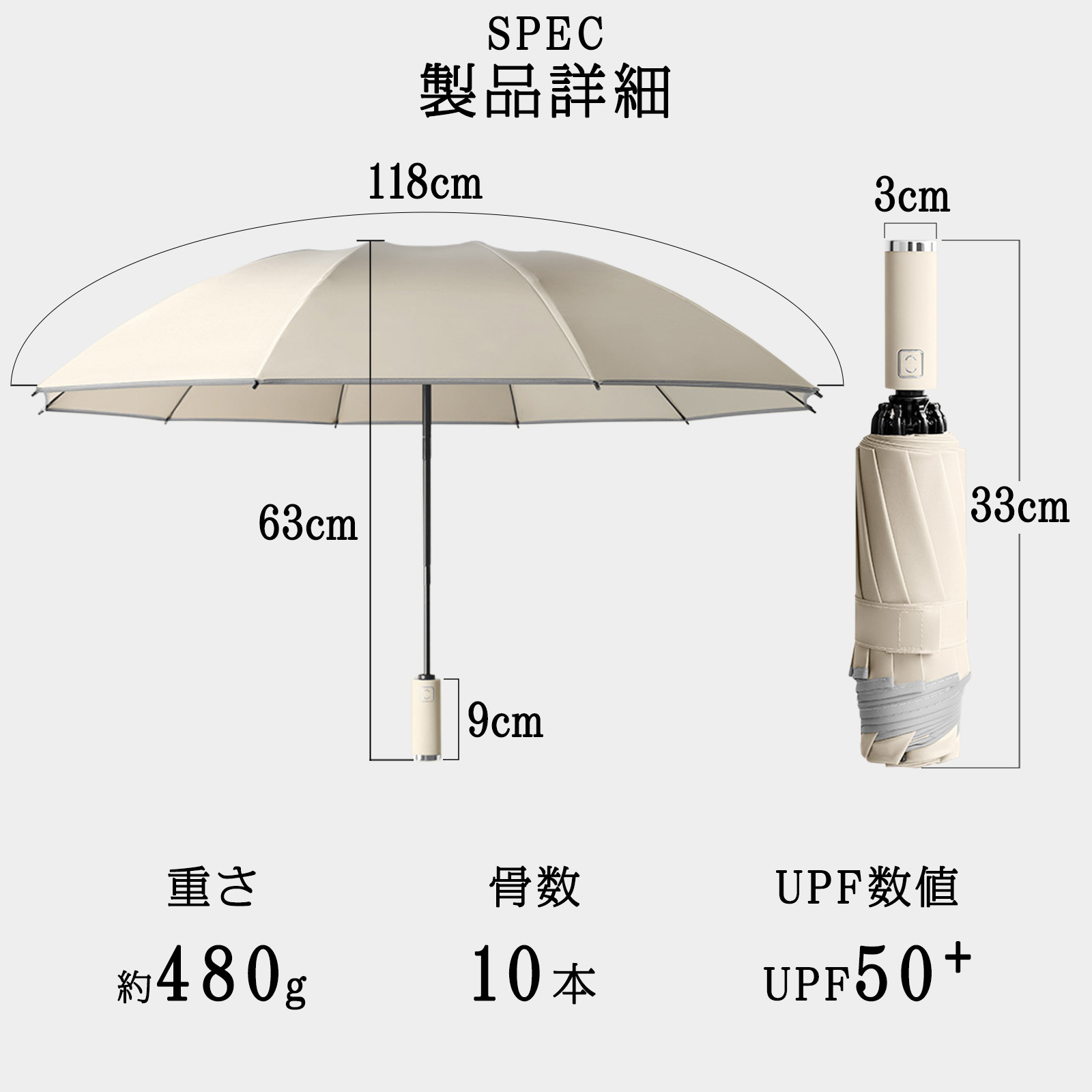 折りたたみ傘 自動開閉 晴雨兼用 逆さ傘 118cm 特大 逆さま傘 日用品 送料無料 ※北海道、沖縄県、離島を除く 【ロジ発送】｜hanaismjapan｜13