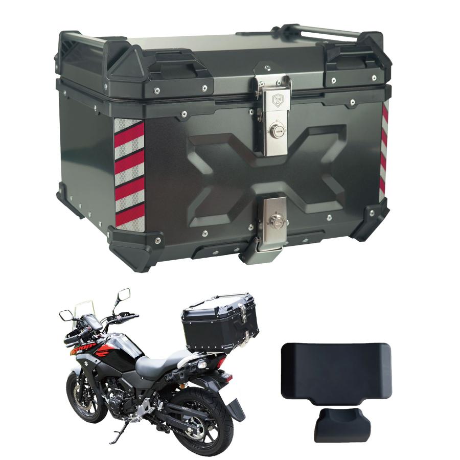 バイクリアボックス 約45L アルミ製 防水 トップケース リア