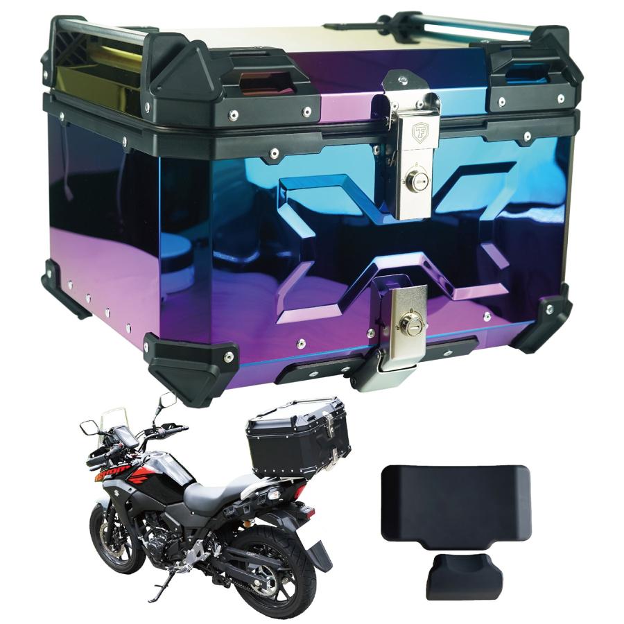 バイクリアボックス 約55L 防水 トップケース リアボックス