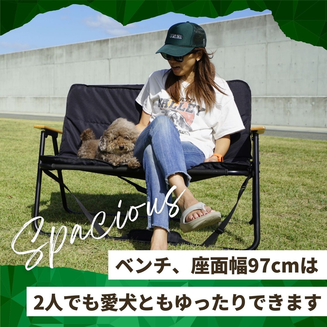アウトドア 折りたたみベンチ ベンチシート クッション付