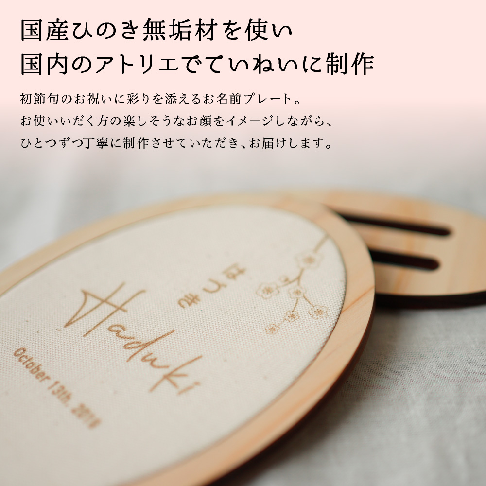 ひな祭り 名前札 名前旗 木と布のお名前プレート 名入れ 飾り ひなまつり おひなさま お雛様 木製 布製 イラスト おしゃれ 翌営業日に発送 関連画像1