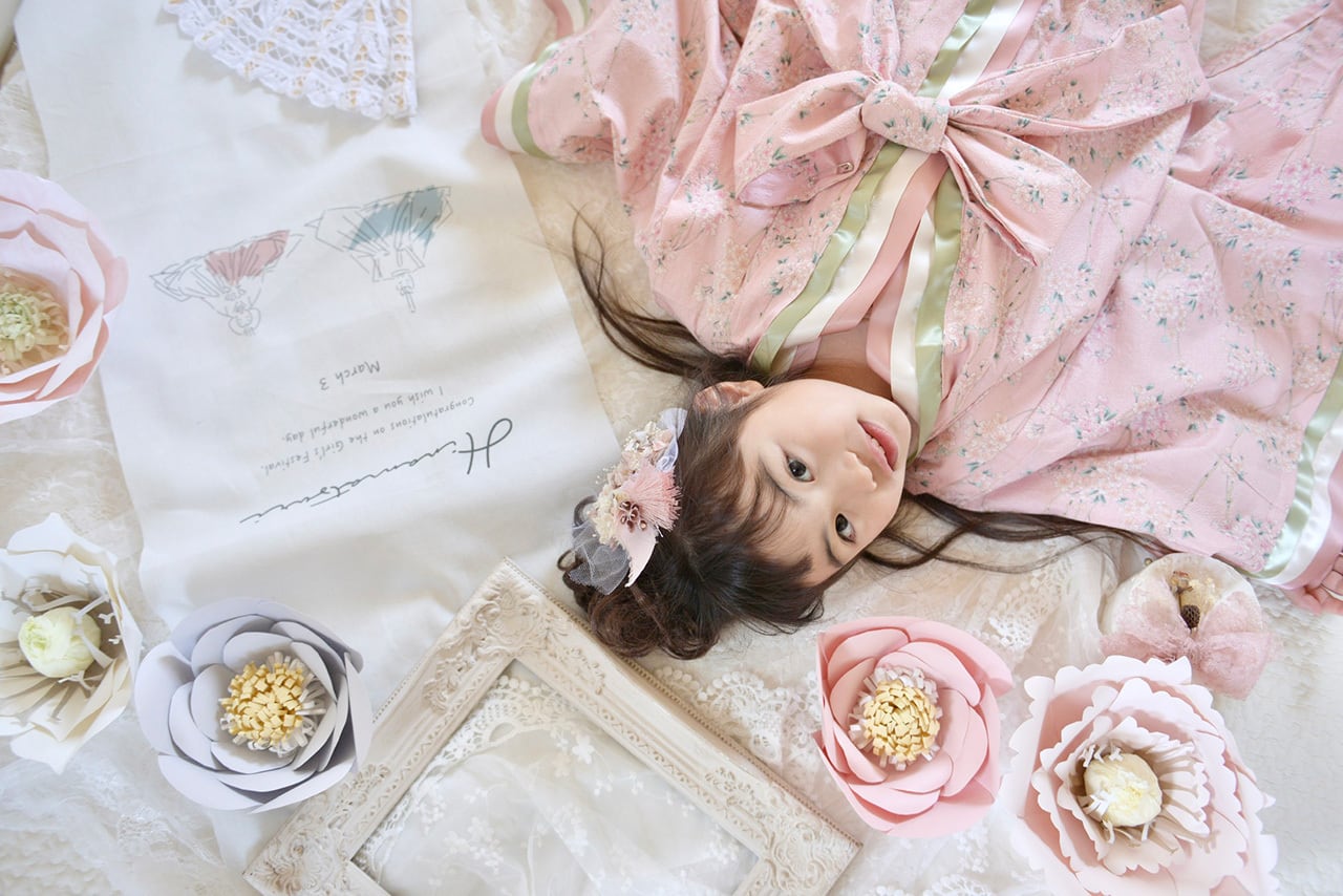 ひなまつりタペストリー タテ 縦長 コットンリネン ひな祭り 雛祭り