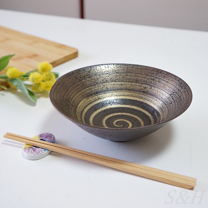 波佐見焼 鉢 預け鉢 黒吹 食器 ボウル 陶器 日本製 手描き シンプル