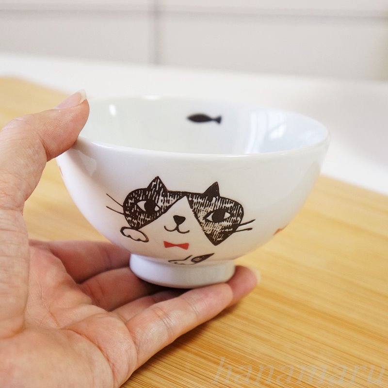 茶碗 波佐見焼 お茶碗 かわいい りぼん猫 白 ご飯茶碗 お茶わん 日本製