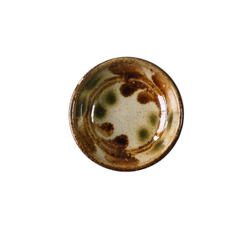 新品⭐︎沖縄　やちむん　仕分け皿　お皿　茶色 やちむん 皿 3寸皿 小皿 陶芸こまがた デイゴ柄 豆皿 焼き物 やちむん